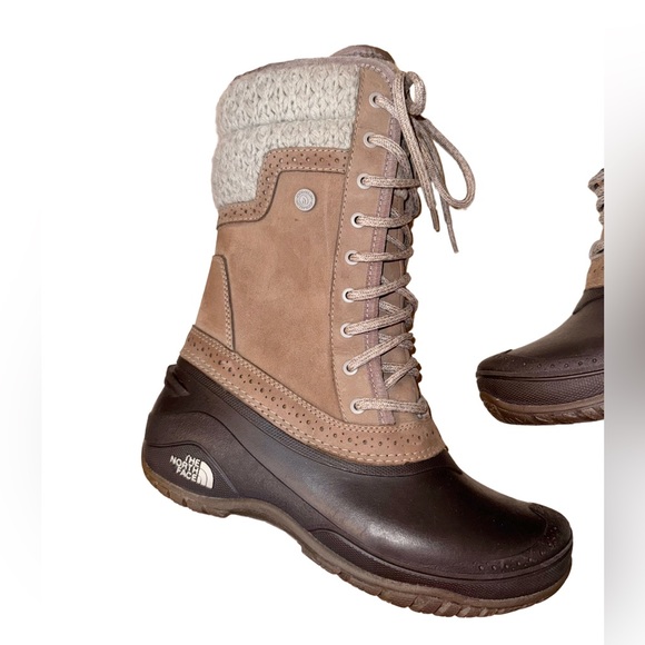 TNF THE NORTH FACE Shellista 2 midi fur leather snow boots women’s size 6 - Picture 11 of 17